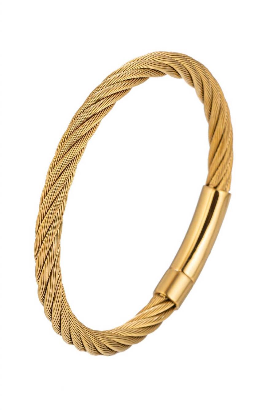 NEW EYE CANDY LOS ANGELES men's ralph braided bracelet in gold